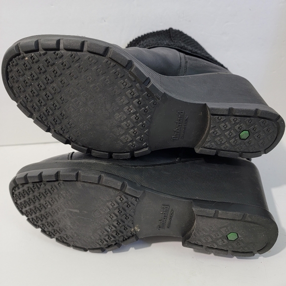 Timberland Defender Repellent System Women Platform Booties Sz 7.5 Black Leather - Picture 10 of 12